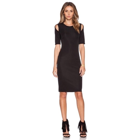 Anthropologie Dresses & Skirts - Bailey 44 Shoulder Cut-out Short Sleeve Black Dress